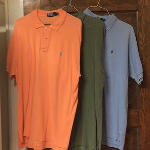 3 gently worn Polo, short sleeve shirts